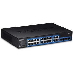 TRENDnet TEG-204WS 20-Port Managed Gigabit Ethernet Switch, 4x shared Gigabit ports (RJ-45 or SFP), rack mountable